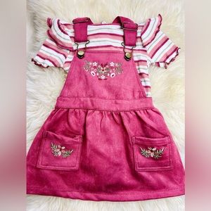 Little Lass girls jumper with shirt. Size 6/9 months.